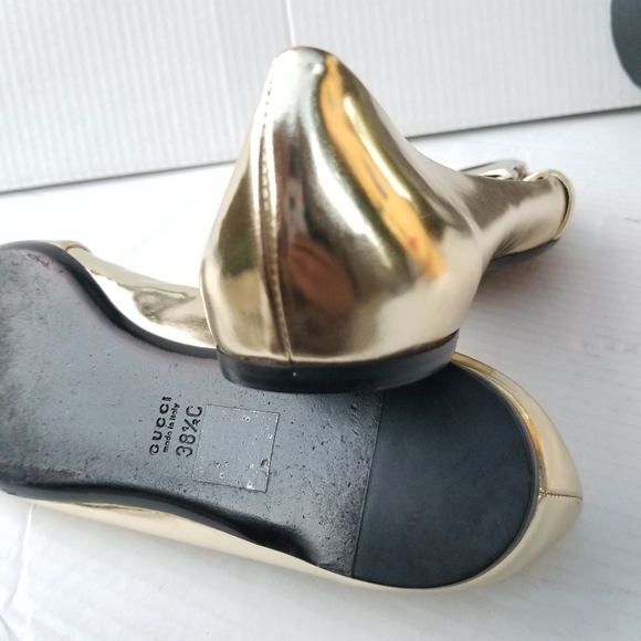 Gucci Gold Ballerina Flats - Picture 9 of 10
